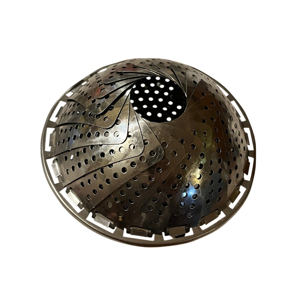 Stainless Steel Vegetable Steam Basket Collapsible Adjustable Pot Insert Silver